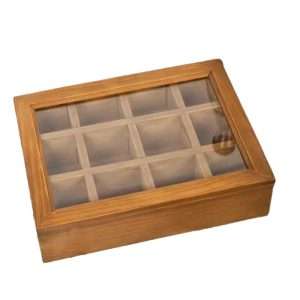 Large Wooden Tea Bag and Light Chest Storage Box Best Organizer