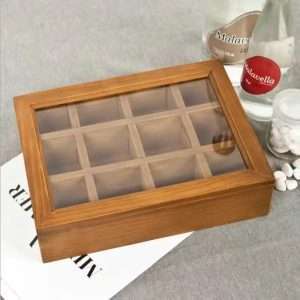 Large Wooden Tea Bag and Light Chest Storage Box Best Organizer