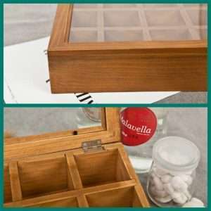 Large Wooden Tea Bag and Light Chest Storage Box Best Organizer