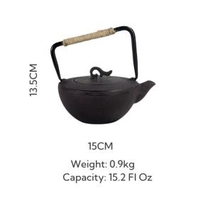 15.2 Fl Oz Small Brown Vintage Unique Old Cast Iron Teapot Kettle For Sale