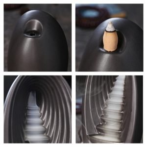 Creative Staircase Smoke Backflow and Waterfall Incense Burner