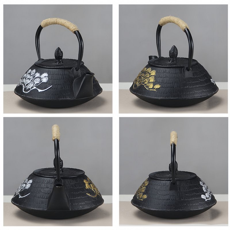 27 Fl Oz Gold And Silver Outlined Painted Black Vintage Traditional Cast Iron Teapot Kettle 27 Fl Oz Gold And Silver Outlined Painted Black Vintage Traditional Cast Iron Teapot Kettle