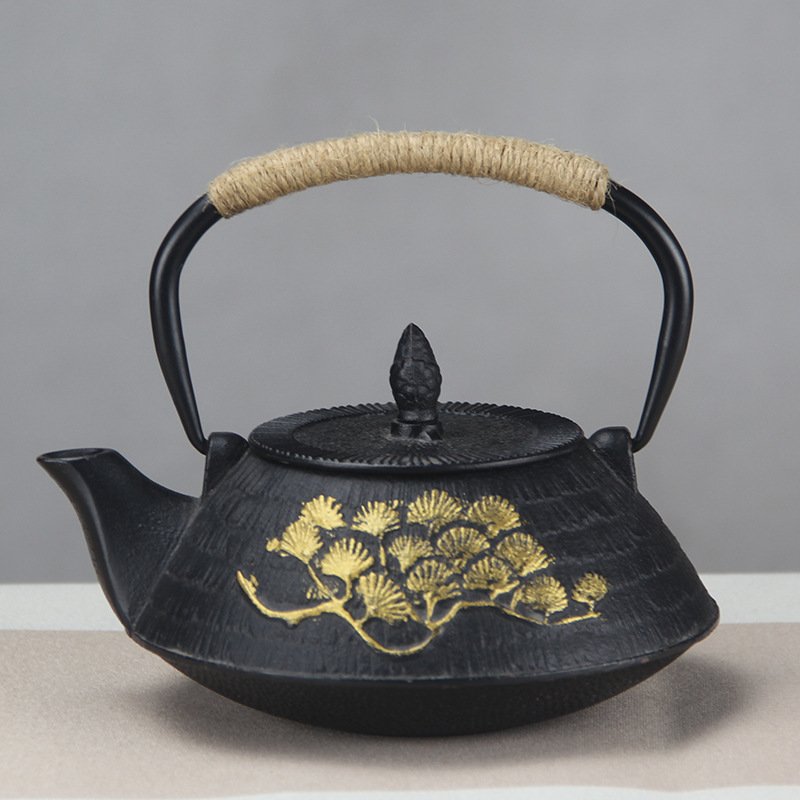 27 Fl Oz Gold And Silver Outlined Painted Black Vintage Traditional Cast Iron Teapot Kettle 27 Fl Oz Gold And Silver Outlined Painted Black Vintage Traditional Cast Iron Teapot Kettle