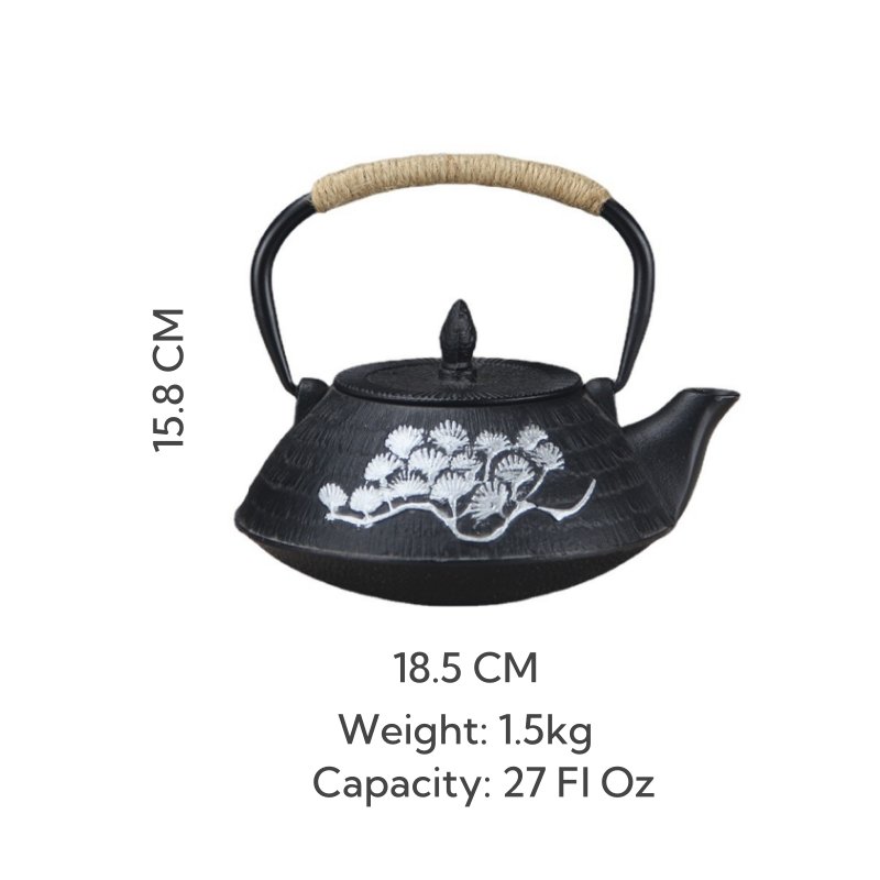 27 Fl Oz Gold And Silver Outlined Painted Black Vintage Traditional Cast Iron Teapot Kettle 27 Fl Oz Gold And Silver Outlined Painted Black Vintage Traditional Cast Iron Teapot Kettle