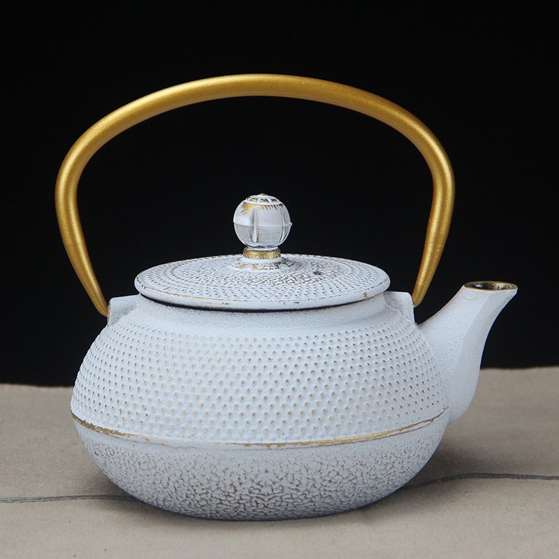 27 Fl Oz White Best Vintage Particle Cast Iron Teapot Set For Sale 27 Fl Oz White Best Vintage Particle Cast Iron Teapot Set For Sale