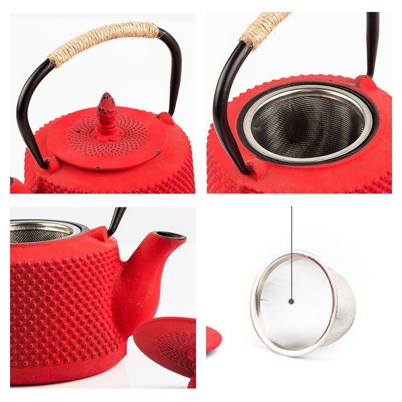29 Fl Oz Green And Red Color Enamel Simple Cast Iron Teapot Set For Sale Vintage 29 Fl Oz Green And Red Color Enamel Simple Cast Iron Teapot Set For Sale Vintage