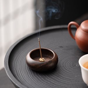 Walnut Wood Stick Incense Burner Holder