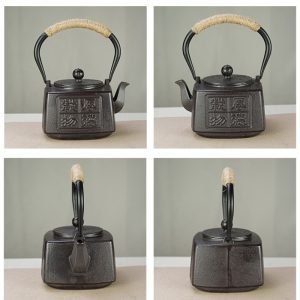37.2 Fl Oz Black Handcrafted Cast Iron Teapot Set Antique