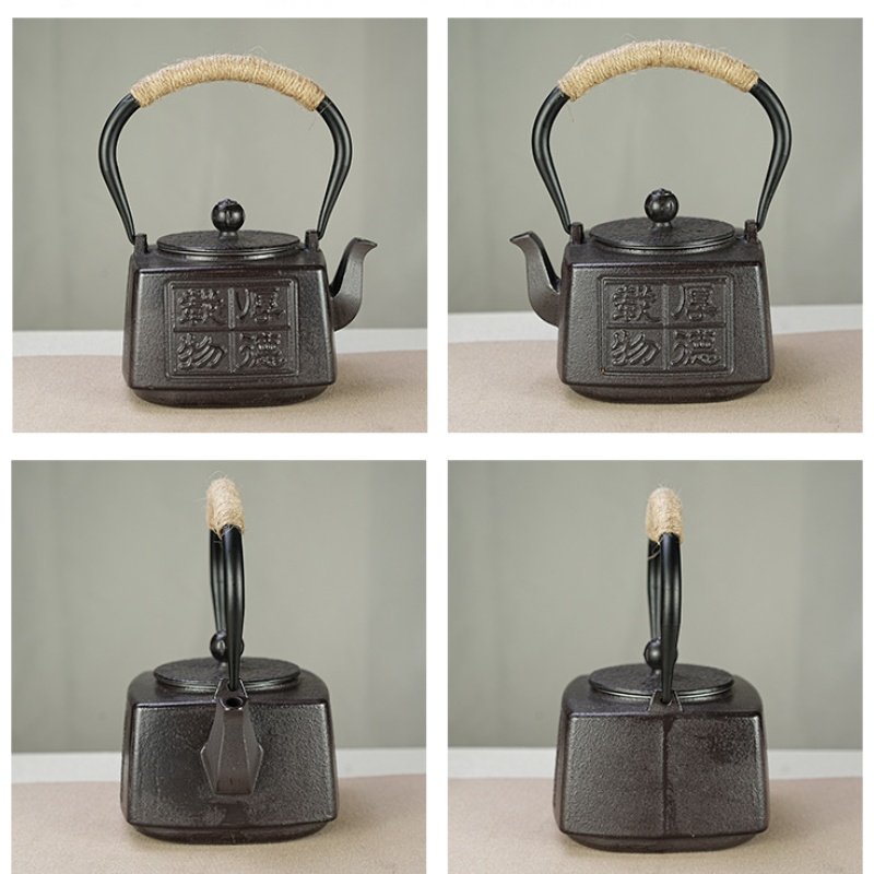 37.2 Fl Oz Black Handcrafted Cast Iron Teapot Set Antique 37.2 Fl Oz Black Handcrafted Cast Iron Teapot Set Antique