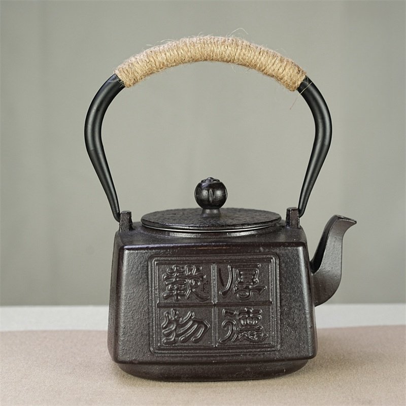 37.2 Fl Oz Black Handcrafted Cast Iron Teapot Set Antique 37.2 Fl Oz Black Handcrafted Cast Iron Teapot Set Antique
