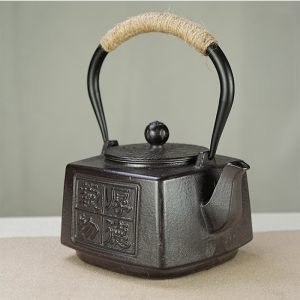 37.2 Fl Oz Black Handcrafted Cast Iron Teapot Set Antique