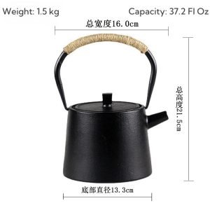 37.2 Fl Oz Best Simple Elegance Old Cast Iron Black Teapot Kettle For Sale