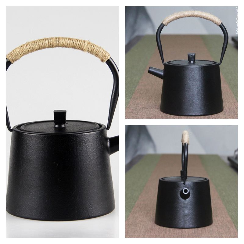 37.2 Fl Oz Best Simple Elegance Old Cast Iron Black Teapot Kettle For Sale 37.2 Fl Oz Best Simple Elegance Old Cast Iron Black Teapot Kettle For Sale