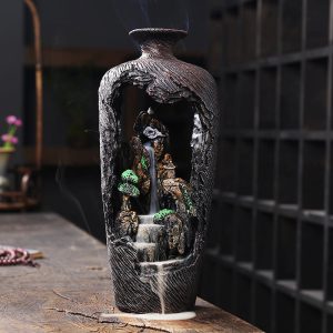 Large Mountain Stream Resin Backflow and Waterfall Incense Burner