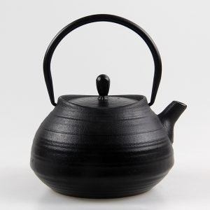 41 Fl Oz Black Traditional Threaded Old Cast Iron Teapot Set Vintage