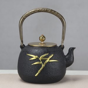 41 Fl Oz Gold Best Antique Bamboo Old Cast Iron Teapot Kettle