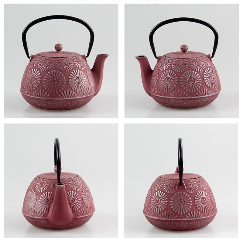 41 Fl Oz Red And White Best Antique Flower Cast Iron Enamel Teapot Kettle 41 Fl Oz Red And White Best Antique Flower Cast Iron Enamel Teapot Kettle