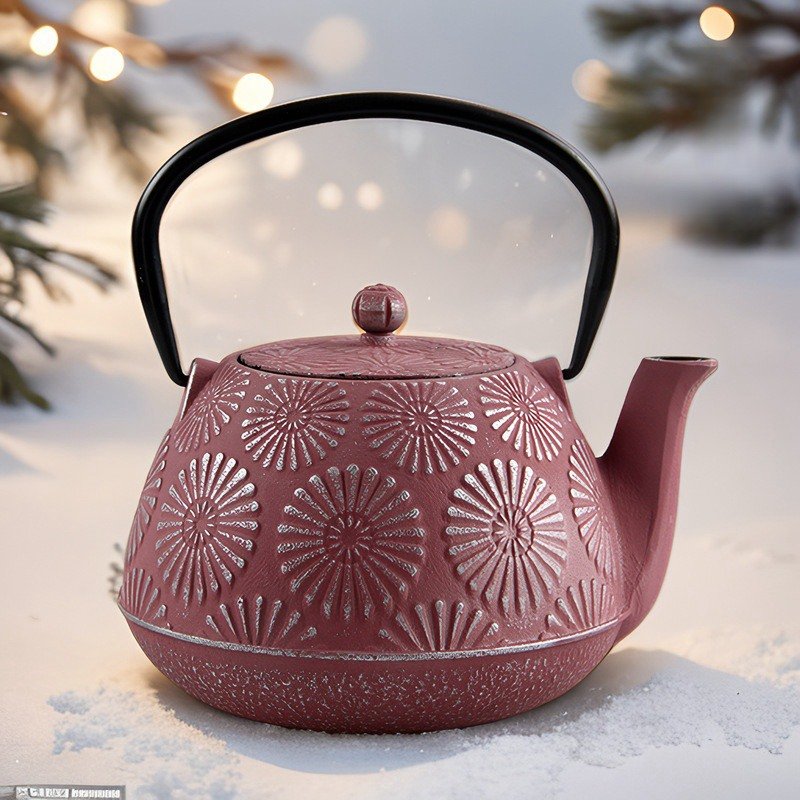 41 Fl Oz Red And White Best Antique Flower Cast Iron Enamel Teapot Kettle 41 Fl Oz Red And White Best Antique Flower Cast Iron Enamel Teapot Kettle