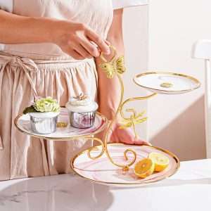 Ceramic Unusual Afternoon High Tier Tea Party Dessert Stand For Sale
