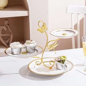 Ceramic Unusual Afternoon High Tier Tea Party Dessert Stand For Sale