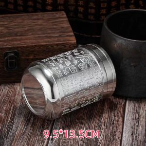 Vintage Chinese Loose Leaf Airtight Silver Plated Metal Tea Container