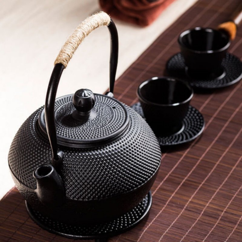 41 Fl Oz Black Particle Old Cast Iron Teapot Set Antique For Sale 41 Fl Oz Black Particle Old Cast Iron Teapot Set Antique For Sale