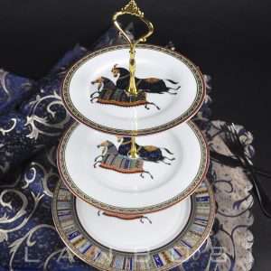 Antique English Afternoon High 3 Tier Cake and Fruit Holder Plate Stand for Tea Party