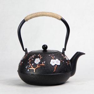 41 Fl Oz Antique Flower Pattern Cast Iron Teapot Set