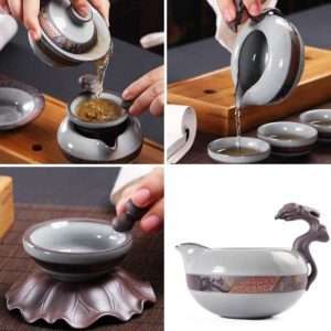 Antique Ge Kiln Chinese Tea Service Set With 11pcs