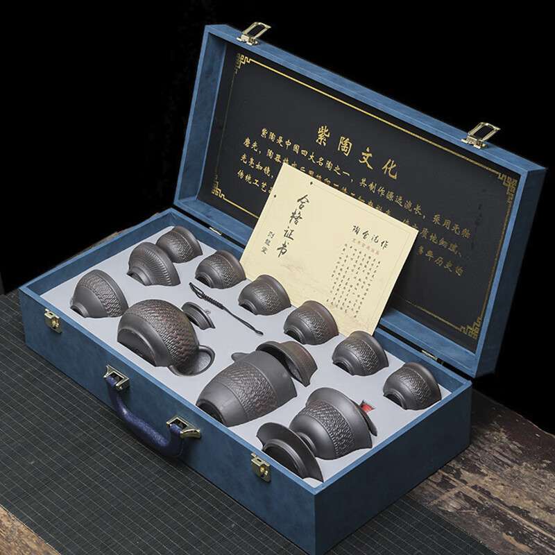 Antique Handmade Yixing Clay Tea Set With Gaiwan Antique Handmade Yixing Clay Tea Set With Gaiwan