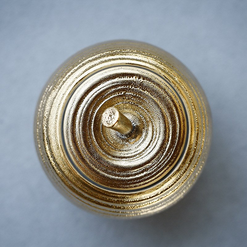 Auto-draft Golden and Silver Color Ceramic Apple Fruit Shaped Tea Caddy for Loose Leaf