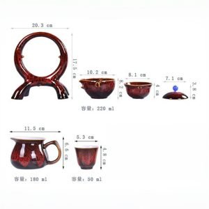 Colorful Glaze Ceramic And Circle Stand Semi Automatic Lazy Tea Set