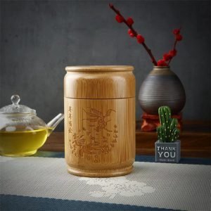 Antique Chinese Bamboo Wooden Loose Leaf Tea Container