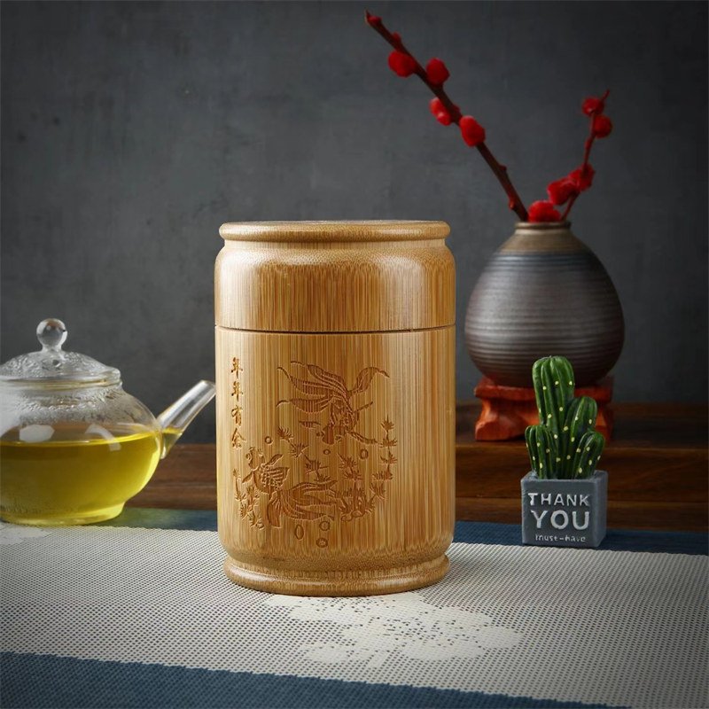 Antique Chinese Bamboo Wooden Loose Leaf Tea Container Antique Chinese Bamboo Wooden Loose Leaf Tea Container