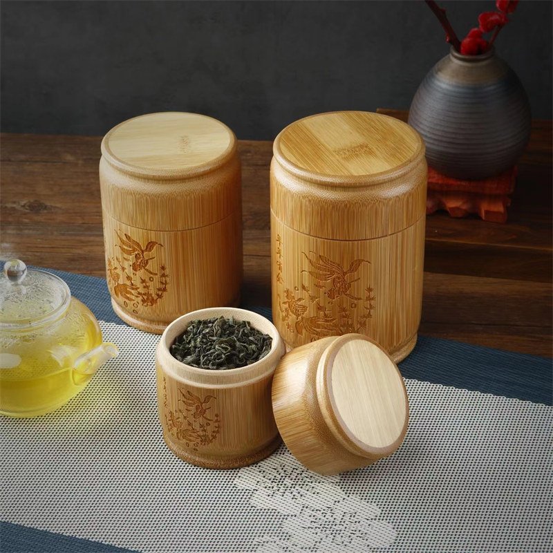Antique Chinese Bamboo Wooden Loose Leaf Tea Container Antique Chinese Bamboo Wooden Loose Leaf Tea Container