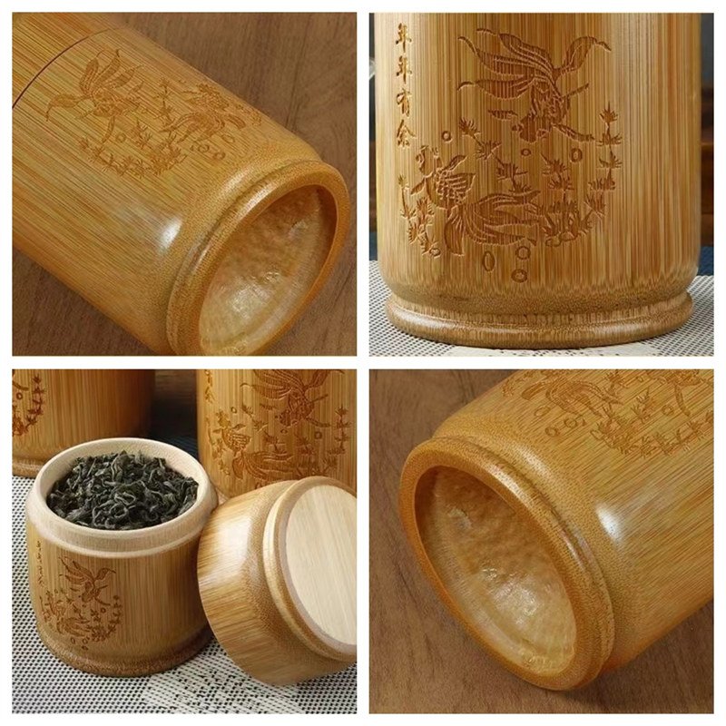 Antique Chinese Bamboo Wooden Loose Leaf Tea Container Antique Chinese Bamboo Wooden Loose Leaf Tea Container