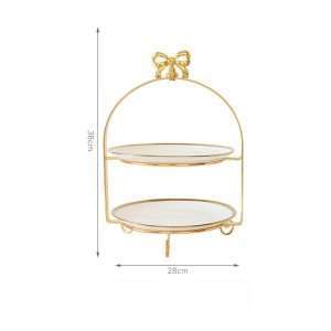 Vintage English Ceramic Bird Cage Afternoon High Tea Cake Stand 2-3 Tier For Sale