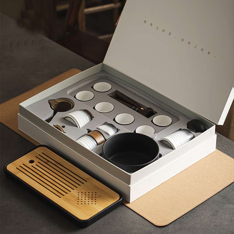 Black And White Antique Simple-style Porcelain Japanese Tea Ceremony Set Black And White Antique Simple-style Porcelain Japanese Tea Ceremony Set