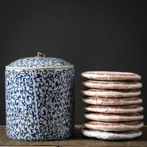 Vintage Chinese Large Blue and White Porcelain Loose Leaf and Tea Cake Big Container