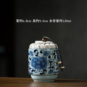 Antique Japanese Blue and White Porcelain Loose Leaf Tea Caddy