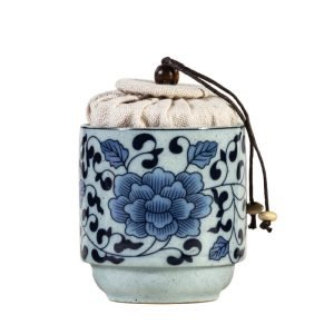 Antique Japanese Blue and White Porcelain Loose Leaf Tea Caddy
