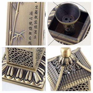 Brass Bamboo Chinese Stick Incense Burner Holder