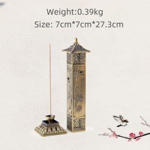 Brass Bamboo Chinese Stick Incense Burner Holder