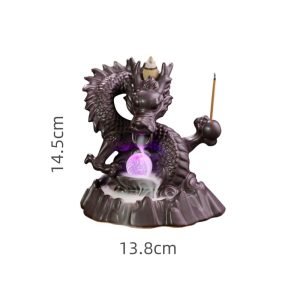 Chinese Dragon Ceramic Smoke Backflow and Waterfall Incense Burner