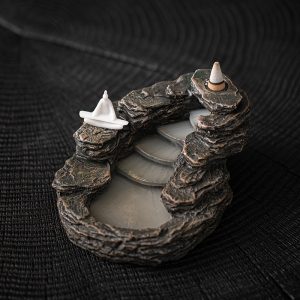 Chinese Mountain Path Backflow and Waterfall Incense Burner