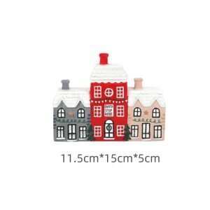 Christmas Village Smoking chimney Log Cabin Incense Burner