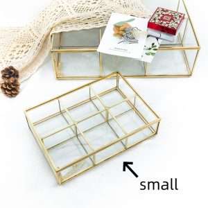 Clear Copper And Glass Tea Bag Holder Chest Organizer And Storage Box
