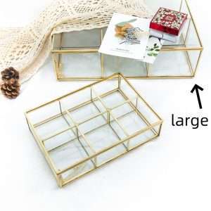 Clear Copper And Glass Tea Bag Holder Chest Organizer And Storage Box