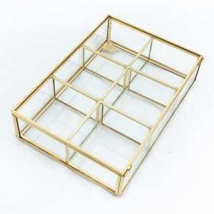 Clear Copper And Glass Tea Bag Holder Chest Organizer And Storage Box