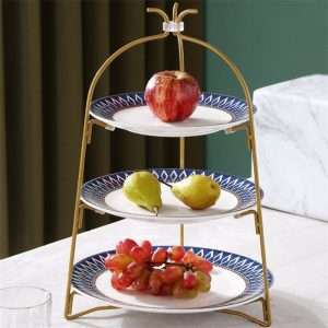 Modern Collapsible Bird Cage Afternoon High Tea Party Plate Stand Three Tier For Coffee And Dessert
